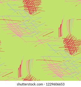 Various Pen Hatches. Seamless Texture with chaotic Hand Drawn Lines. Retro Background for Textile, Paper, Print. Vertical, Horizontal and Diagonal Strokes. Grunge Vector Texture