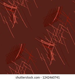 Various Pen Hatches. Seamless Texture with chaotic Hand Drawn Lines. Modern Background for Textile, Paper, Fabric. Vertical, Horizontal and Diagonal Strokes. Grunge Vector Texture