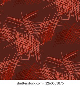 Various Pen Hatches. Seamless Texture with chaotic Hand Drawn Lines. Vintage Background for Paper, Print, Underwear. Vertical, Horizontal and Diagonal Strokes. Grunge Vector Texture