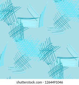 Various Pen Hatches. Seamless Texture with chaotic Hand Drawn Lines. Vintage Background for Chintz, Print, Underwear. Vertical, Horizontal and Diagonal Strokes. Grunge Vector Texture
