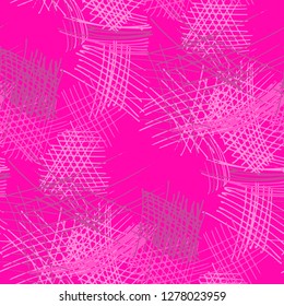 Various Pen Hatches. Seamless Texture with chaotic Hand Drawn Lines. Modern Background for Textile, Paper, Print. Vertical, Horizontal and Diagonal Strokes. Grunge Vector Texture