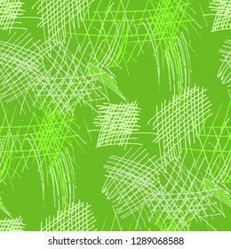 Various Pen Hatches. Seamless Texture with chaotic Hand Drawn Lines. Retro Background for Cloth, Wallpaper, Linen. Vertical, Horizontal and Diagonal Strokes. Grunge Vector Texture