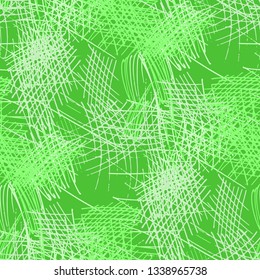Various Pen Hatches. Seamless Texture with chaotic Hand Drawn Lines. Retro Background for Calico, Paper, Print. Vertical, Horizontal and Diagonal Strokes. Grunge Vector Texture