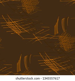 Various Pen Hatches. Seamless Texture with chaotic Hand Drawn Lines. Retro Background for Textile, Shirt, Fabric. Vertical, Horizontal and Diagonal Strokes. Grunge Vector Texture