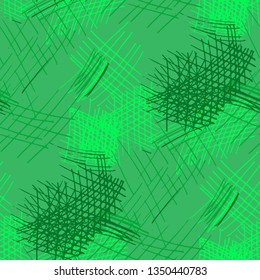 Various Pen Hatches. Seamless Texture with chaotic Hand Drawn Lines. Modern Background for Chintz, Print, Underwear. Vertical, Horizontal and Diagonal Strokes. Grunge Vector Texture