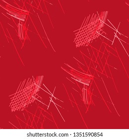 Various Pen Hatches. Seamless Texture with chaotic Hand Drawn Lines. Trendy Background for Cloth, Wallpaper, Linen. Vertical, Horizontal and Diagonal Strokes. Grunge Vector Texture