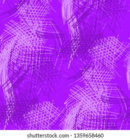 Various Pen Hatches. Seamless Texture with chaotic Hand Drawn Lines. Retro Background for Cloth, Wallpaper, Linen. Vertical, Horizontal and Diagonal Strokes. Grunge Vector Texture