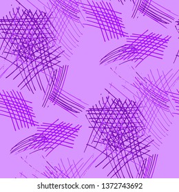 Various Pen Hatches. Seamless Texture with chaotic Hand Drawn Lines. Trendy Background for Paper, Wallpaper, Underwear. Vertical, Horizontal and Diagonal Strokes. Grunge Vector Texture