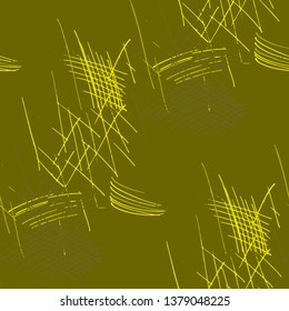 Various Pen Hatches. Seamless Texture with chaotic Hand Drawn Lines. Vintage Background for Cloth, Dress, Tablecloth. Vertical, Horizontal and Diagonal Strokes. Grunge Vector Texture