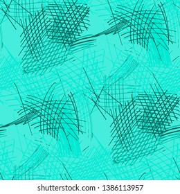 Various Pen Hatches. Seamless Texture with chaotic Hand Drawn Lines. Retro Background for Calico, Fabric, Print. Vertical, Horizontal and Diagonal Strokes. Grunge Vector Texture