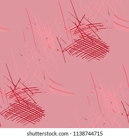Various Pen Strokes. Seamless Pattern with chaotic Hand Drawn Lines. Modern Background for Curtain, Shirt, Fabric. Vertical, Horizontal and Diagonal Strokes. Grunge Vector Texture