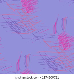 Various Pen Strokes. Seamless Pattern with chaotic Hand Drawn Lines. Vintage Background for Textile, Paper, Print. Vertical, Horizontal and Diagonal Strokes. Grunge Vector Texture