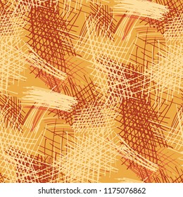 Various Pen Strokes. Seamless Pattern with chaotic Hand Drawn Lines. Modern Background for Calico, Fabric, Print. Vertical, Horizontal and Diagonal Strokes. Grunge Vector Texture