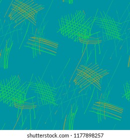 Various Pen Strokes. Seamless Pattern with chaotic Hand Drawn Lines. Retro Background for Textile, Paper, Fabric. Vertical, Horizontal and Diagonal Strokes. Grunge Vector Texture