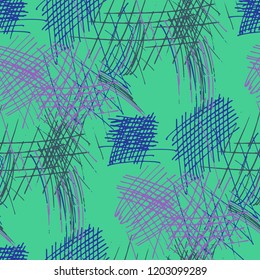 Various Pen Strokes. Seamless Pattern with chaotic Hand Drawn Lines. Modern Background for Textile, Shirt, Fabric. Vertical, Horizontal and Diagonal Strokes. Grunge Vector Texture