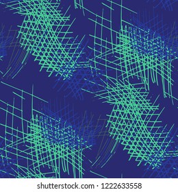 Various Pen Strokes. Seamless Pattern with chaotic Hand Drawn Lines. Retro Background for Paper, Print, Underwear. Vertical, Horizontal and Diagonal Strokes. Grunge Vector Texture
