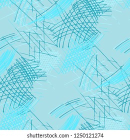 Various Pen Strokes. Seamless Pattern with chaotic Hand Drawn Lines. Retro Background for Textile, Paper, Print. Vertical, Horizontal and Diagonal Strokes. Grunge Vector Texture