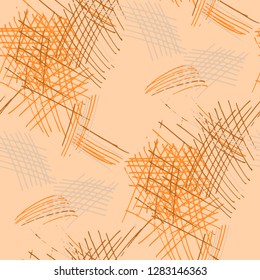 Various Pen Strokes. Seamless Pattern with chaotic Hand Drawn Lines. Modern Background for Calico, Fabric, Print. Vertical, Horizontal and Diagonal Strokes. Grunge Vector Texture