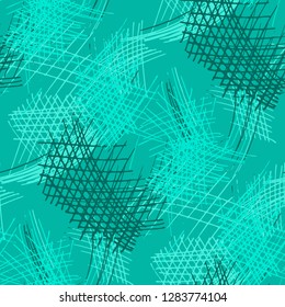 Various Pen Strokes. Seamless Pattern with chaotic Hand Drawn Lines. Trendy Background for Textile, Paper, Print. Vertical, Horizontal and Diagonal Strokes. Grunge Vector Texture