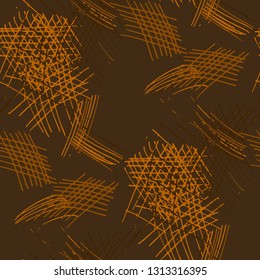 Various Pen Strokes. Seamless Pattern with chaotic Hand Drawn Lines. Modern Background for Chintz, Print, Underwear. Vertical, Horizontal and Diagonal Strokes. Grunge Vector Texture
