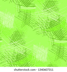 Various Pen Strokes. Seamless Pattern with chaotic Hand Drawn Lines. Vintage Background for Curtain, Shirt, Tablecloth. Vertical, Horizontal and Diagonal Strokes. Grunge Vector Texture