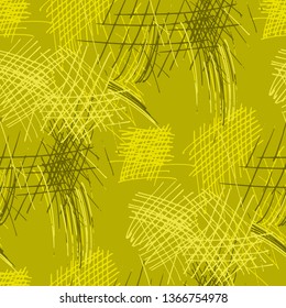 Various Pen Strokes. Seamless Pattern with chaotic Hand Drawn Lines. Modern Background for Textile, Paper, Fabric. Vertical, Horizontal and Diagonal Strokes. Grunge Vector Texture