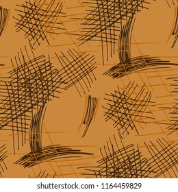Various Pen Strokes. Seamless Texture with chaotic Hand Drawn Lines. Vintage Background for Paper, Wallpaper, Underwear. Vertical, Horizontal and Diagonal Strokes. Grunge Vector Texture