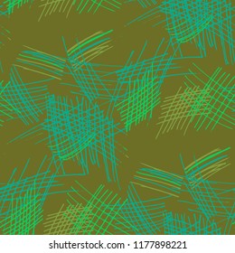 Various Pen Strokes. Seamless Texture with chaotic Hand Drawn Lines. Retro Background for Paper, Wallpaper, Underwear. Vertical, Horizontal and Diagonal Strokes. Grunge Vector Texture