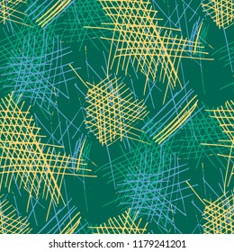 Various Pen Strokes. Seamless Texture with chaotic Hand Drawn Lines. Modern Background for Curtain, Shirt, Fabric. Vertical, Horizontal and Diagonal Strokes. Grunge Vector Texture