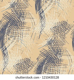Various Pen Strokes. Seamless Texture with chaotic Hand Drawn Lines. Modern Background for Calico, Paper, Print. Vertical, Horizontal and Diagonal Strokes. Grunge Vector Texture