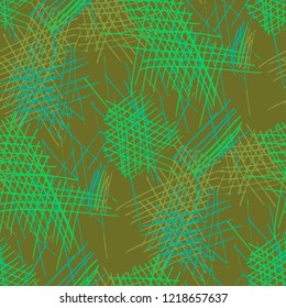 Various Pen Strokes. Seamless Texture with chaotic Hand Drawn Lines. Modern Background for Cloth, Wallpaper, Linen. Vertical, Horizontal and Diagonal Strokes. Grunge Vector Texture