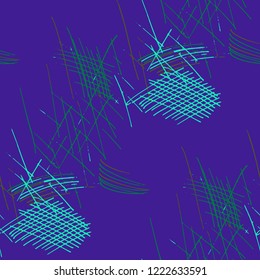 Various Pen Strokes. Seamless Texture with chaotic Hand Drawn Lines. Trendy Background for Paper, Print, Underwear. Vertical, Horizontal and Diagonal Strokes. Grunge Vector Texture