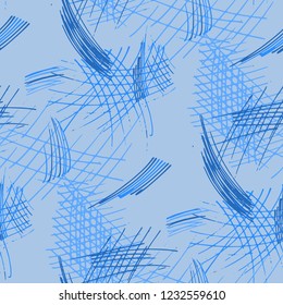 Various Pen Strokes. Seamless Texture with chaotic Hand Drawn Lines. Modern Background for Calico, Fabric, Print. Vertical, Horizontal and Diagonal Strokes. Grunge Vector Texture