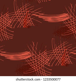 Various Pen Strokes. Seamless Texture with chaotic Hand Drawn Lines. Retro Background for Curtain, Shirt, Tablecloth. Vertical, Horizontal and Diagonal Strokes. Grunge Vector Texture