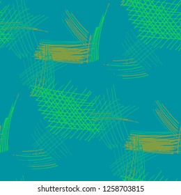 Various Pen Strokes. Seamless Texture with chaotic Hand Drawn Lines. Vintage Background for Chintz, Print, Underwear. Vertical, Horizontal and Diagonal Strokes. Grunge Vector Texture