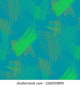 Various Pen Strokes. Seamless Texture with chaotic Hand Drawn Lines. Trendy Background for Print, Wallpaper, Swimwear. Vertical, Horizontal and Diagonal Strokes. Grunge Vector Texture