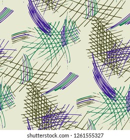 Various Pen Strokes. Seamless Texture with chaotic Hand Drawn Lines. Modern Background for Paper, Wallpaper, Linen. Vertical, Horizontal and Diagonal Strokes. Grunge Vector Texture