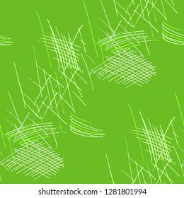 Various Pen Strokes. Seamless Texture with chaotic Hand Drawn Lines. Modern Background for Cloth, Dress, Linen. Vertical, Horizontal and Diagonal Strokes. Grunge Vector Texture