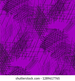 Various Pen Strokes. Seamless Texture with chaotic Hand Drawn Lines. Trendy Background for Curtain, Dress, Tablecloth. Vertical, Horizontal and Diagonal Strokes. Grunge Vector Texture
