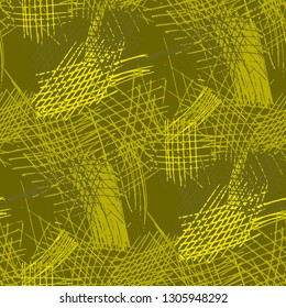 Various Pen Strokes. Seamless Texture with chaotic Hand Drawn Lines. Trendy Background for Print, Wallpaper, Swimwear. Vertical, Horizontal and Diagonal Strokes. Grunge Vector Texture