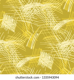 Various Pen Strokes. Seamless Texture with chaotic Hand Drawn Lines. Trendy Background for Textile, Paper, Fabric. Vertical, Horizontal and Diagonal Strokes. Grunge Vector Texture