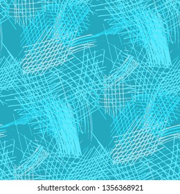 Various Pen Strokes. Seamless Texture with chaotic Hand Drawn Lines. Vintage Background for Cloth, Dress, Tablecloth. Vertical, Horizontal and Diagonal Strokes. Grunge Vector Texture