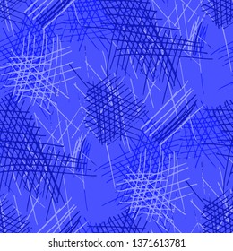 Various Pen Strokes. Seamless Texture with chaotic Hand Drawn Lines. Vintage Background for Chintz, Print, Underwear. Vertical, Horizontal and Diagonal Strokes. Grunge Vector Texture