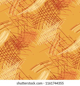 Various Pencil Hatches. Seamless Pattern with chaotic Hand Drawn Lines. Vintage Background for Calico, Fabric, Print. Vertical, Horizontal and Diagonal Strokes. Grunge Vector Texture