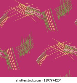 Various Pencil Hatches. Seamless Pattern with chaotic Hand Drawn Lines. Vintage Background for Paper, Wallpaper, Linen. Vertical, Horizontal and Diagonal Strokes. Grunge Vector Texture