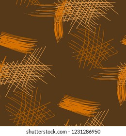 Various Pencil Hatches. Seamless Pattern with chaotic Hand Drawn Lines. Vintage Background for Calico, Fabric, Print. Vertical, Horizontal and Diagonal Strokes. Grunge Vector Texture