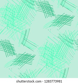 Various Pencil Hatches. Seamless Pattern with chaotic Hand Drawn Lines. Vintage Background for Chintz, Wallpaper, Swimwear. Vertical, Horizontal and Diagonal Strokes. Grunge Vector Texture