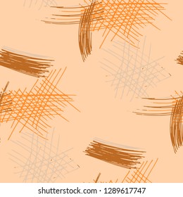 Various Pencil Hatches. Seamless Pattern with chaotic Hand Drawn Lines. Vintage Background for Chintz, Print, Underwear. Vertical, Horizontal and Diagonal Strokes. Grunge Vector Texture