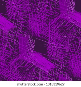 Various Pencil Hatches. Seamless Pattern with chaotic Hand Drawn Lines. Modern Background for Calico, Paper, Print. Vertical, Horizontal and Diagonal Strokes. Grunge Vector Texture