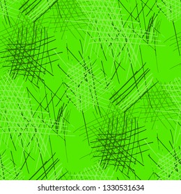 Various Pencil Hatches. Seamless Pattern with chaotic Hand Drawn Lines. Trendy Background for Calico, Fabric, Print. Vertical, Horizontal and Diagonal Strokes. Grunge Vector Texture